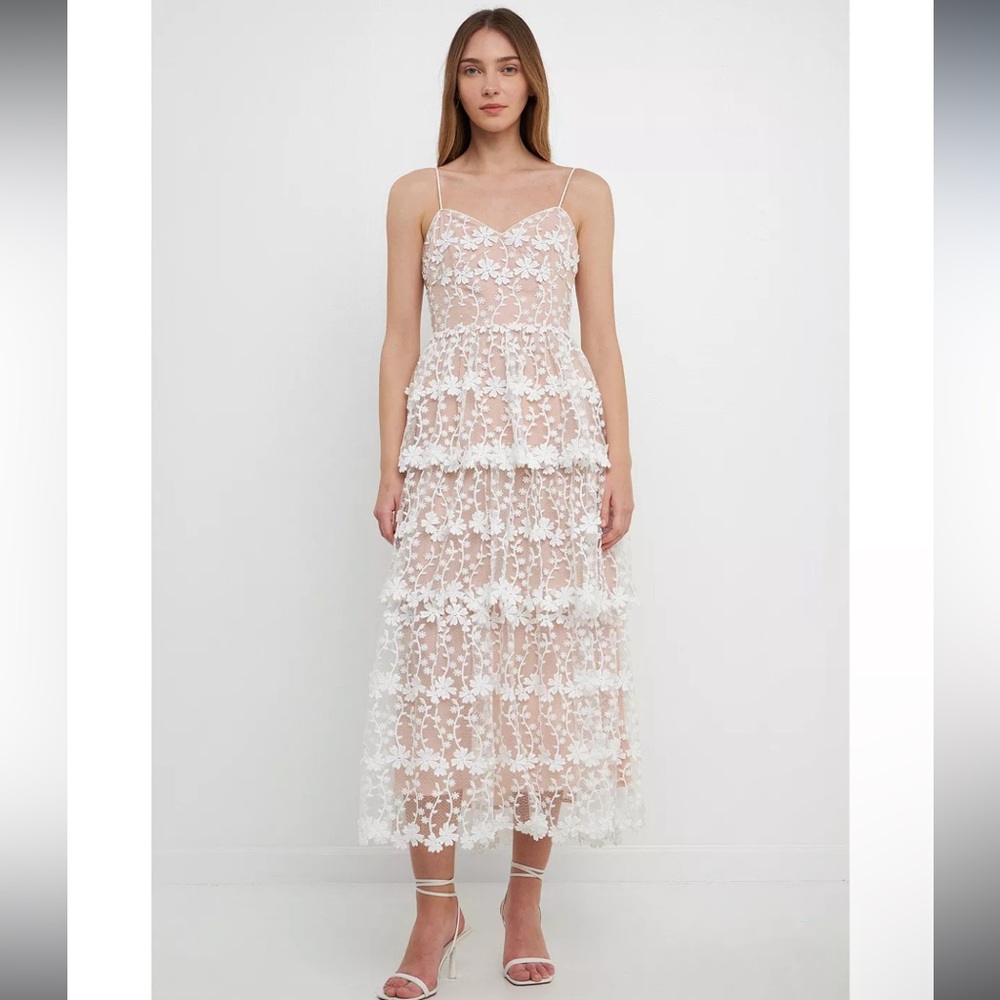 NWT Endless Summer White Floral Dress